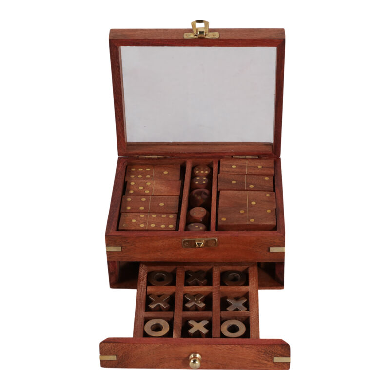 3 In 1 Game Set, Brown/Gold image number 4