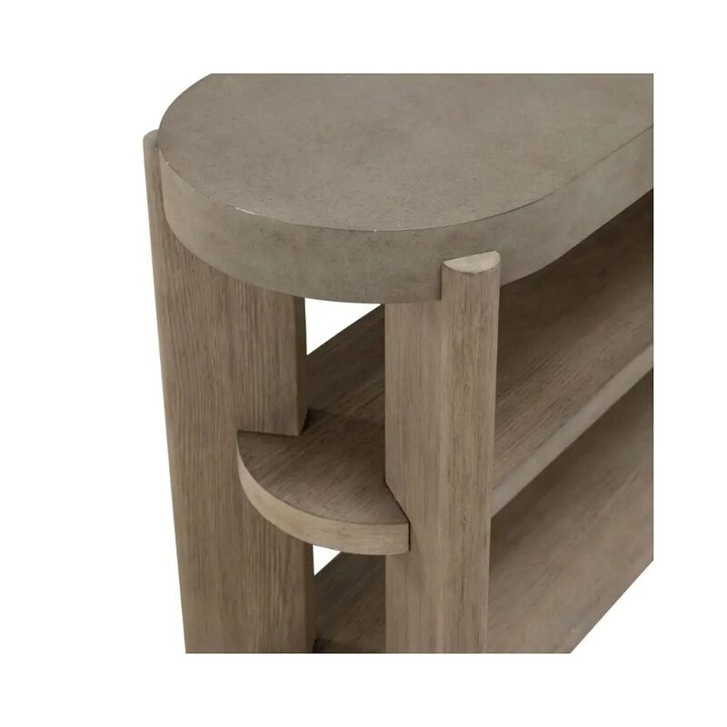 Liberty Furniture Affinity Sofa Table for Living Room - Dusty Taupe Faux Concrete Tops image number 3