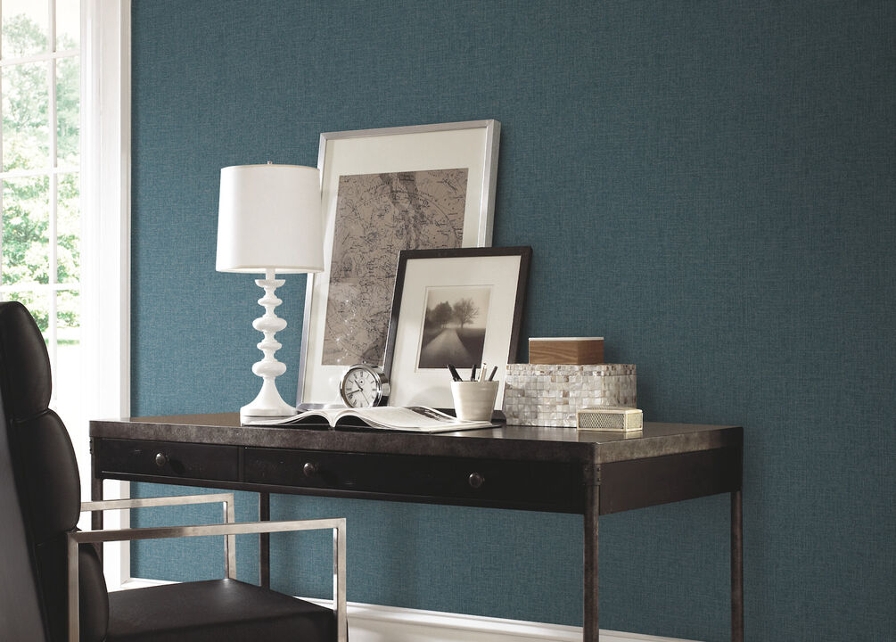 Well Suited Blue Metallic Wallpaper (Set of 2)