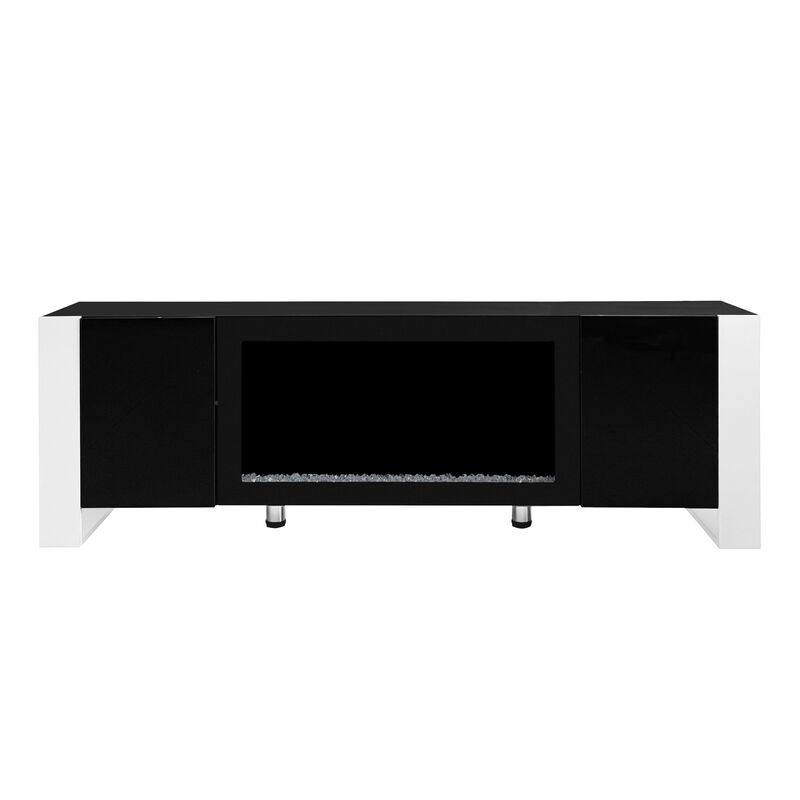 Merax Modern TV Stand with Non-heating Electric Fireplace