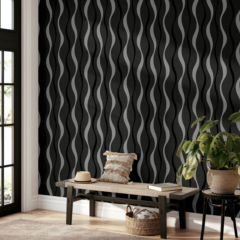 Tazz Black Ribbons Wallpaper image number 5