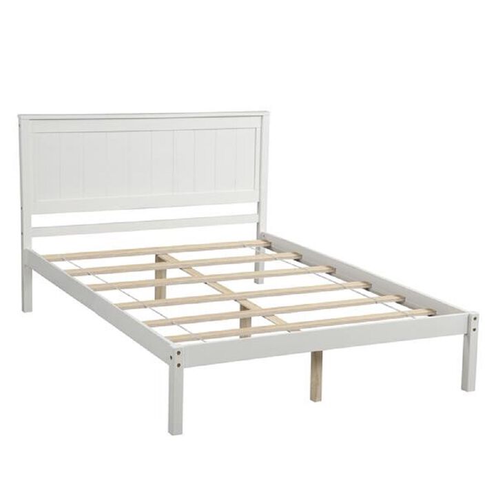 Platform Bed Frame with Headboard, Sturdy Slat Support, No Box Spring Required