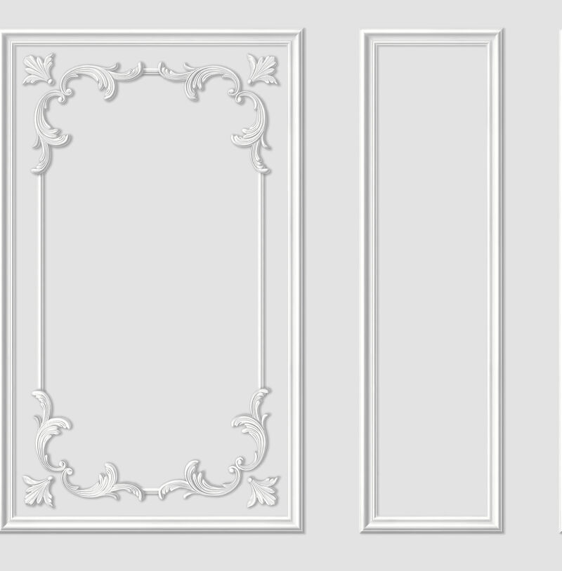 Rhonda White Ornate Paneling Wallpaper image number 0