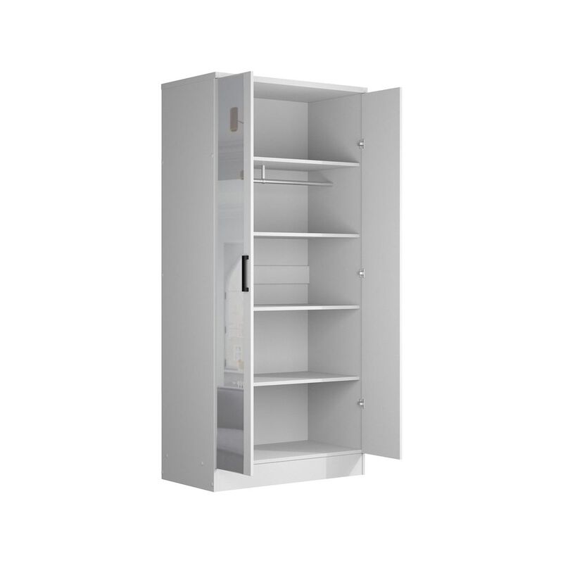 2 Doors Wardrobe Mirrored Door