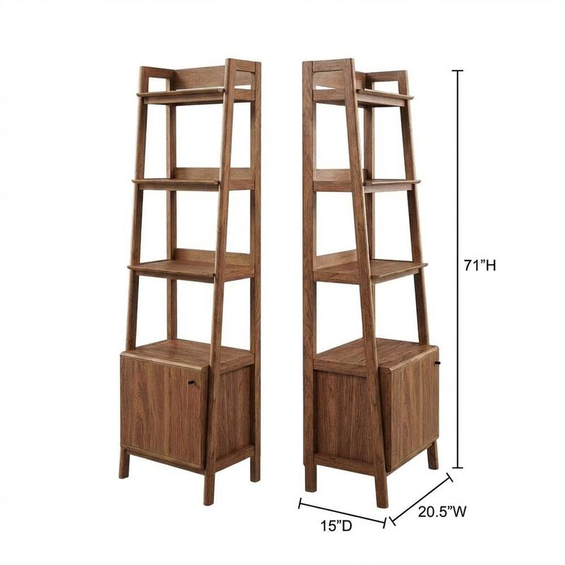 Wooden Bookshelf in finish with Open Shelving for Home Storage image number 3