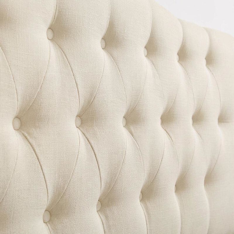 Upholstered Fabric Headboard in Neutral Tone with Plush Padding and Sturdy Frame image number 4