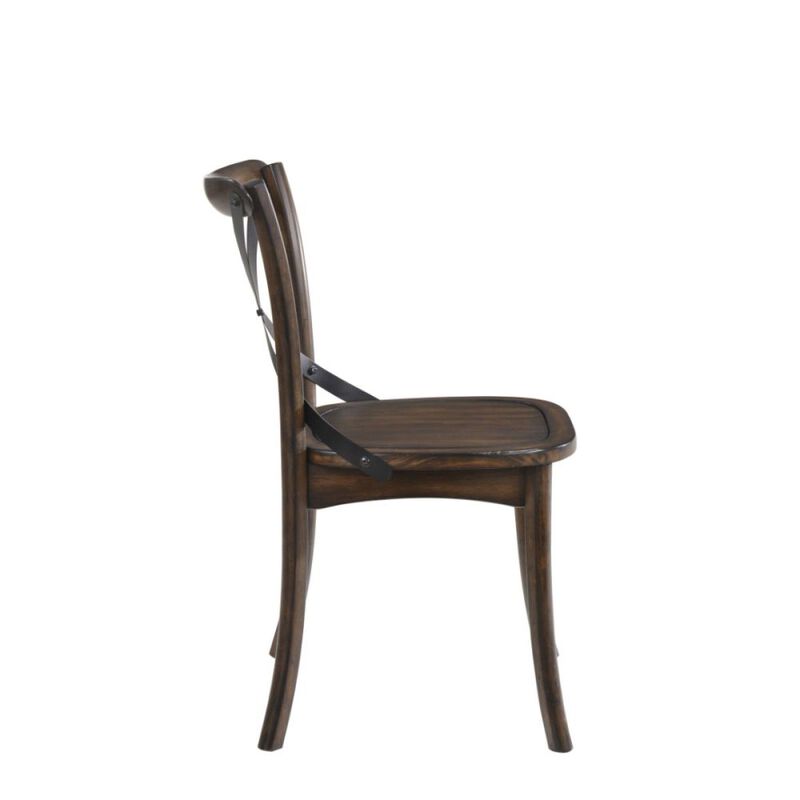 Kaelyn Side Chair (Set-2) in Dark Oak & Black