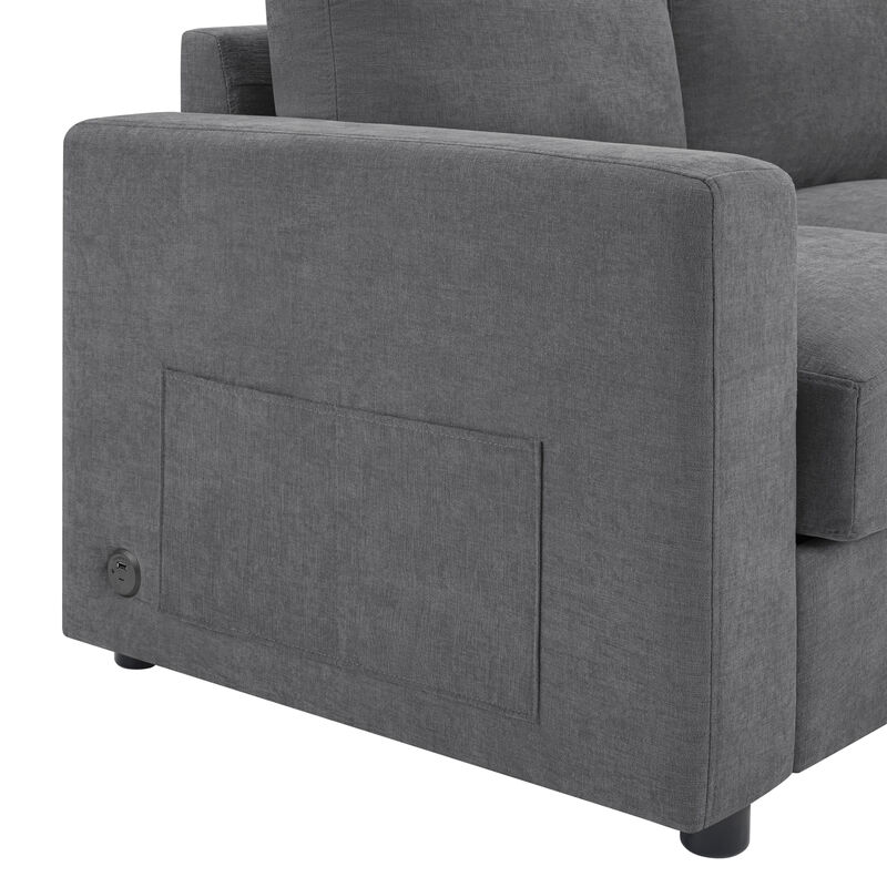 Merax Modern Sectional Sofa  L-shaped Sofa Couch with a Curved Chaise Lounge