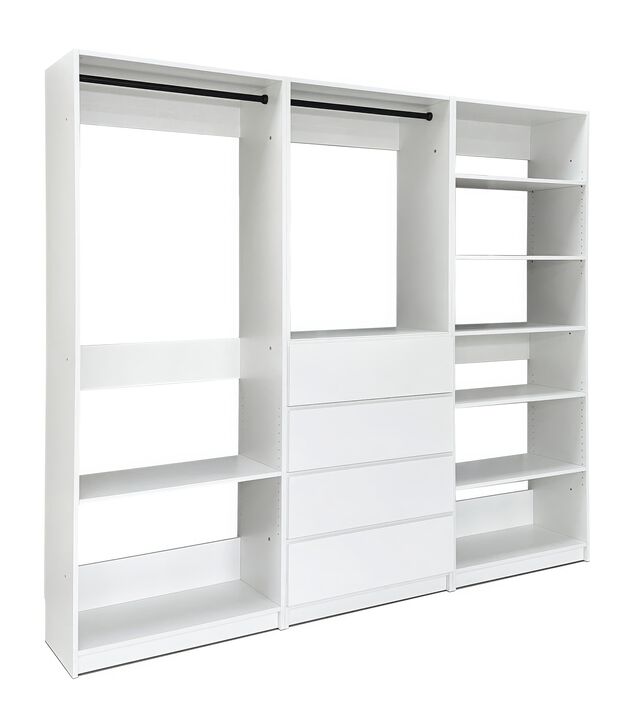 Prosper White Freestanding Walk in Wood Closet System
