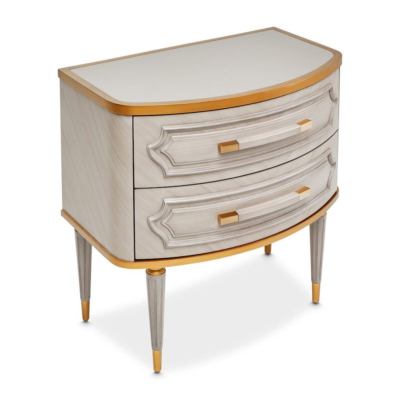 Michael Amini St. Charles 2-Drawer Nightstand - Dove Gray