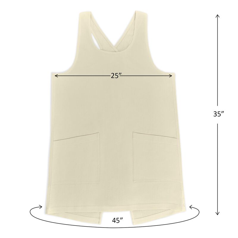 Solino Home 100% Pure Linen Apron - Linen Smock Apron