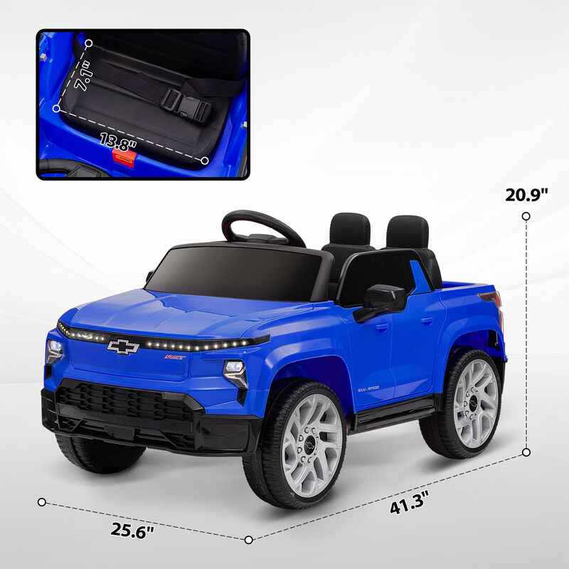 BreeBe 12V Chevrolet Silverado EV RST Licensed Kids Electric Car with Parent Remote Control, Spring Suspension image number 2