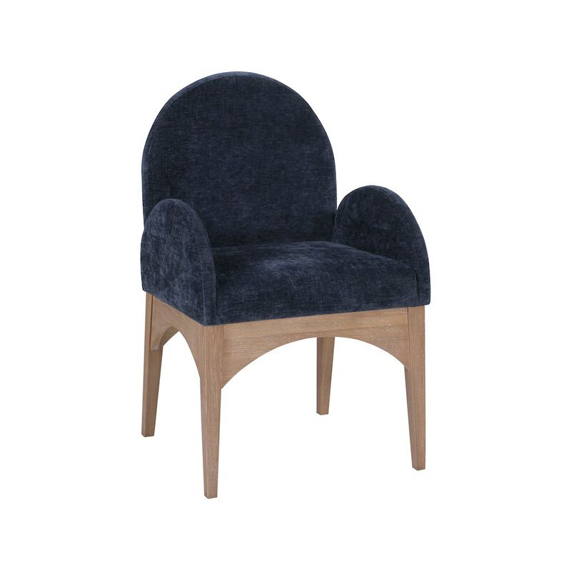 Meridian Furniture Waldorf Navy Chenille Fabric Dining Chair