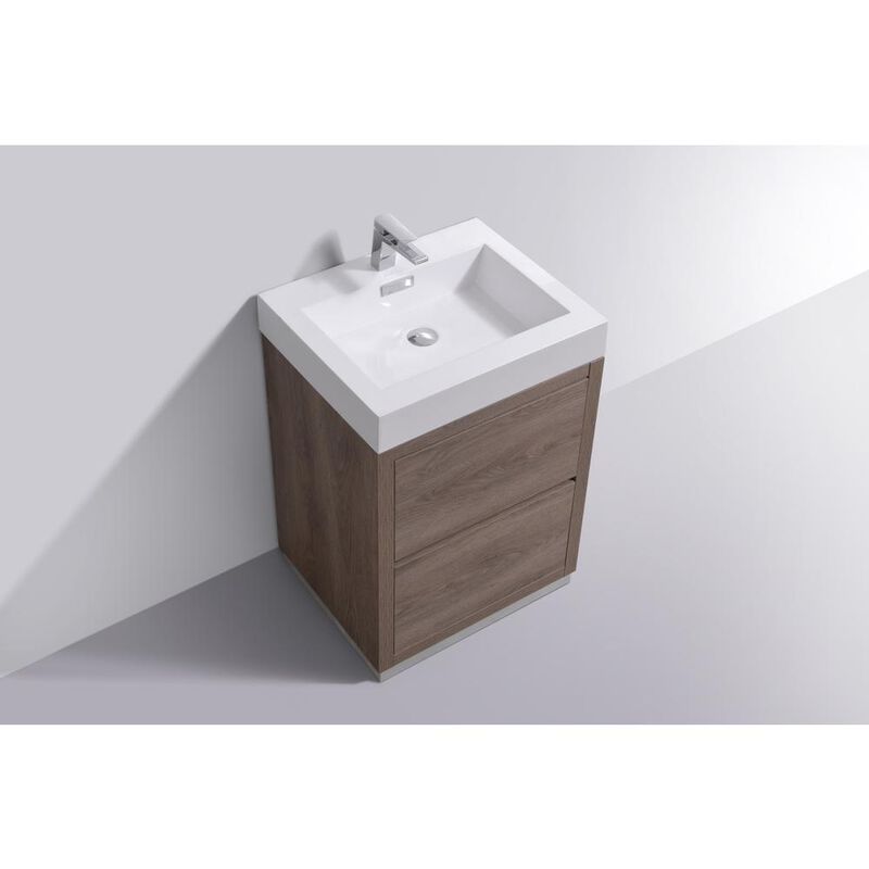 Kubebath Bliss 24 Butternut Free Standing Modern Bathroom Vanity
