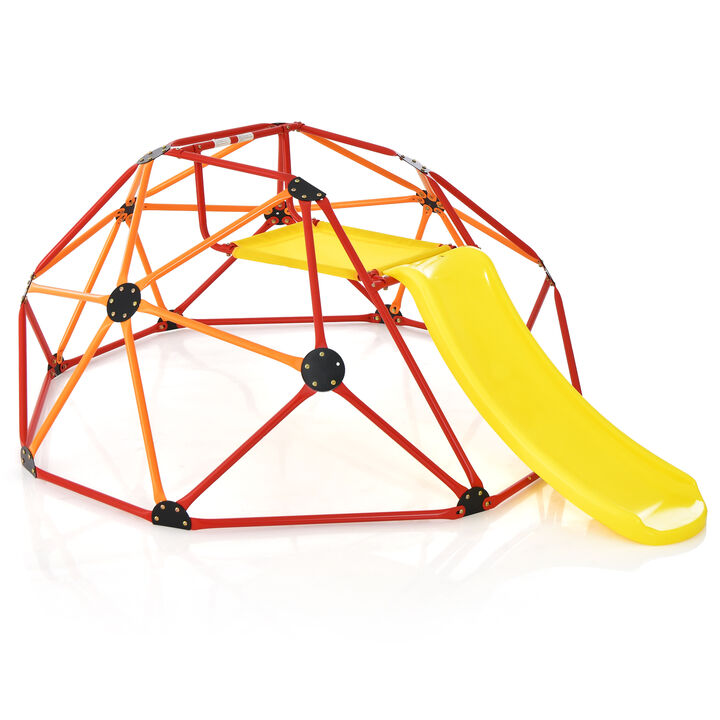 Kids Climbing Dome with Slide and Fabric Cushion for Garden Yard