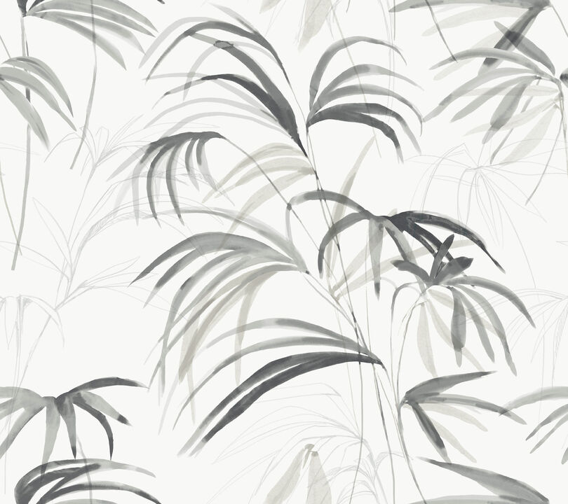 Inky Palms Black Peel & Stick Wallpaper