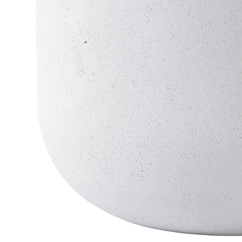 S/3 9/12/15" Rounded Cement Planters, White image number 2