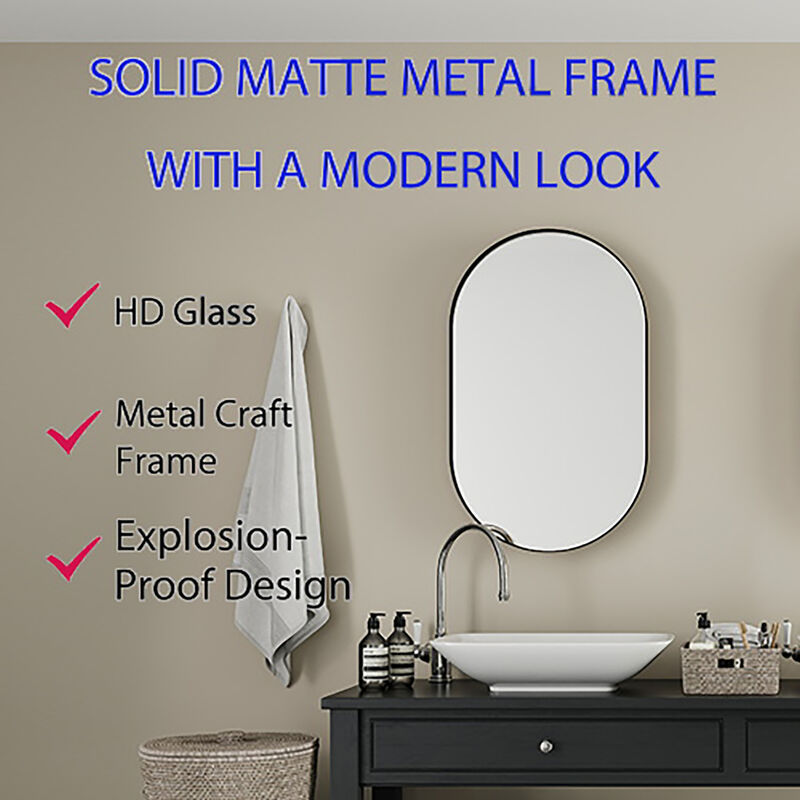 ELEMENT ACE 20x34 Inch Oval Recessed Medicine Cabinet with Mirror and Adjustable Shelves image number 9