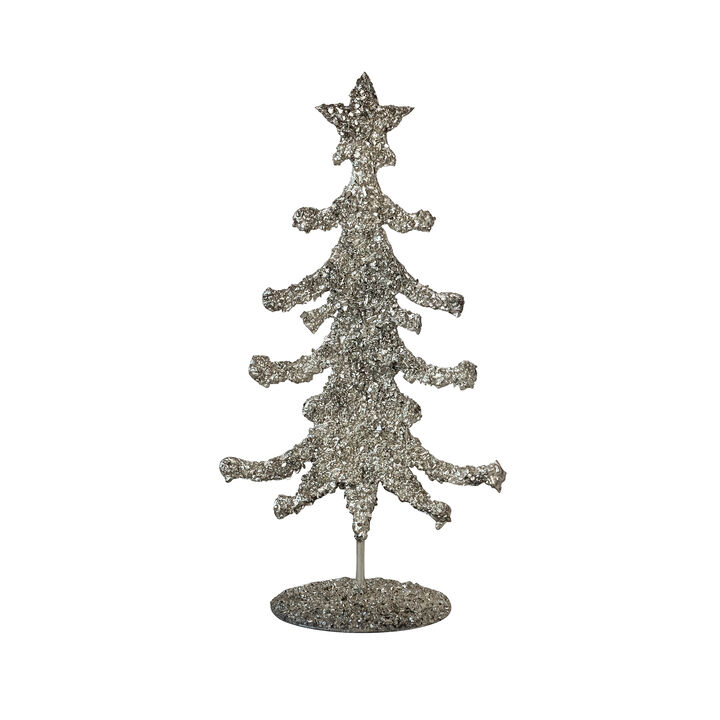 Antique Silver Iron Tree with Mica Accents