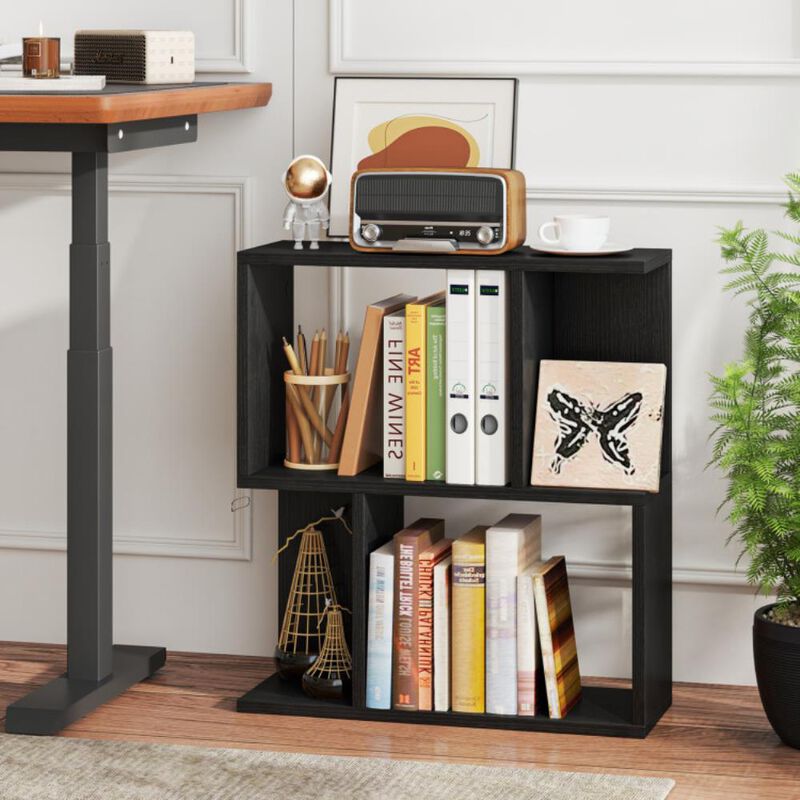 Hivvago 3-Tier Bookshelf with Display Shelf for Small Space