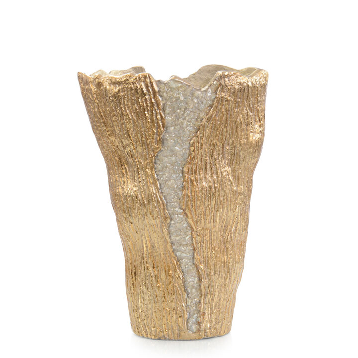 Cascade Small Brass Vase