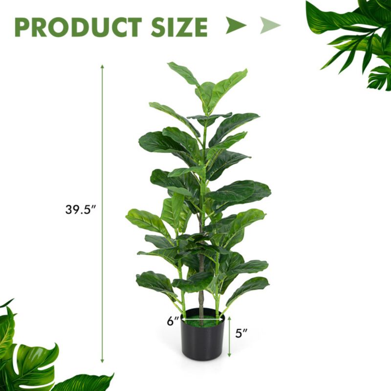 2-Pack Artificial Fiddle Leaf Fig Tree for Indoor and Outdoor image number 5