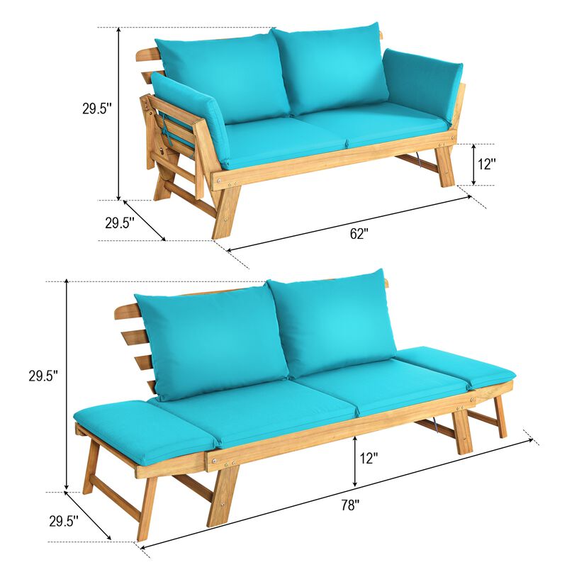 Outdoor Convertible Sofa Chair &ndash; Adjustable Patio Seat with Plush Cushions image number 4