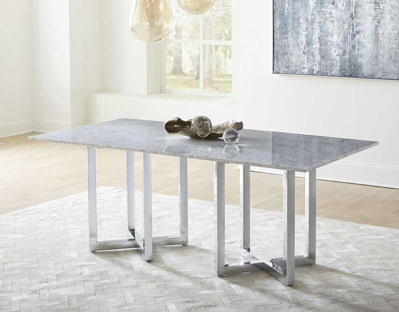 Amalfi Rectangular Carrara Marble Top Dining Table