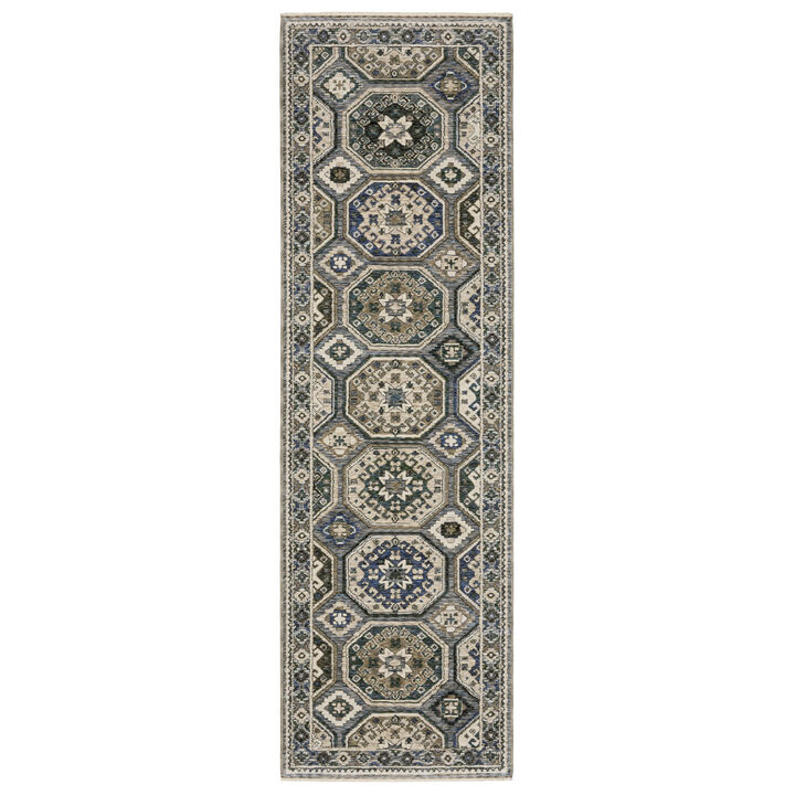 HomeRoots Medallion Runner Rug With Fringe