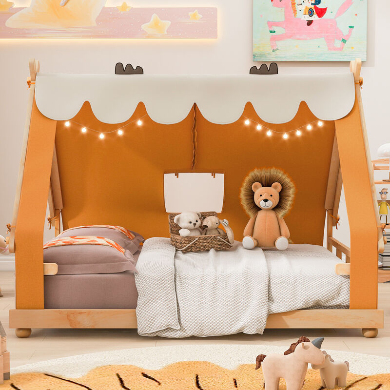 Merax Kids' Adventure Cabin Bed with Detachable Tent image number 2