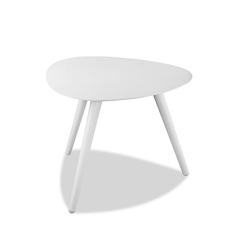 Homezia Triad White Aluminum Side Table