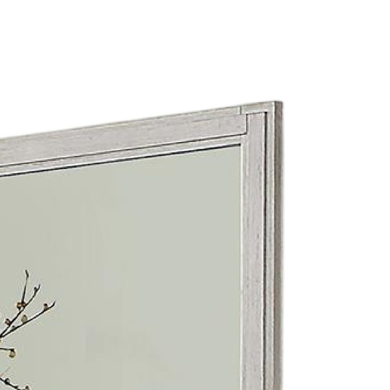 Varos Dresser Mirror, White Solid Wood, 38 Inch Stylish Square Frame