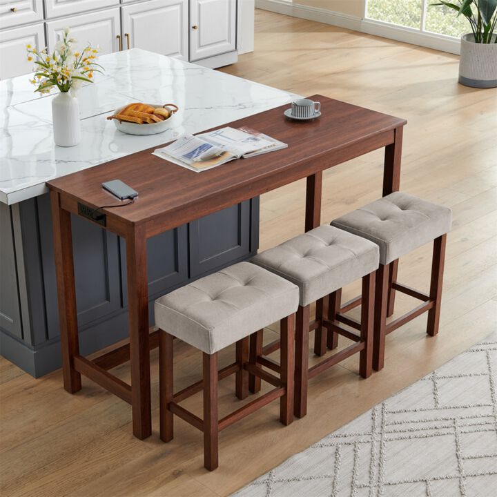 Peldze 4‑Piece Industrial Bar Table Set