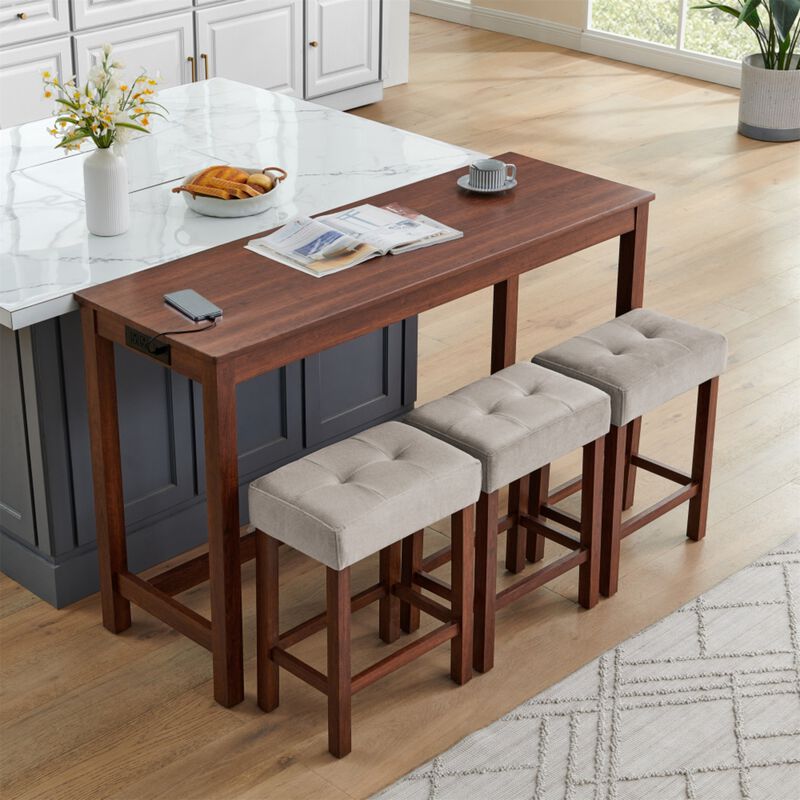 Peldze 4‑Piece Industrial Bar Table Set image number 1