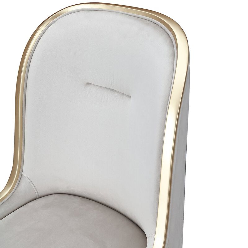 Michael Amini Houston Dining Side Chair, Set of 2 - Porcini/Walnut