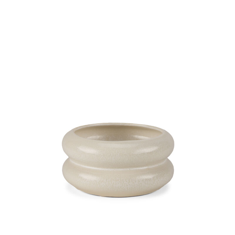 HomeRoots 4" Cream Cylinder Ceramic Table Vase image number 0