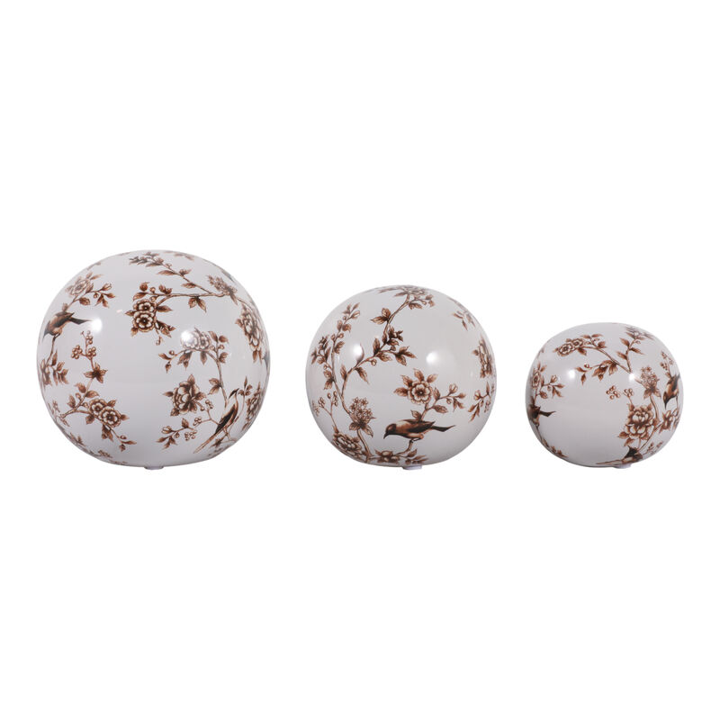S/3 4/5/6" Birds & Blooms Orbs image number 2