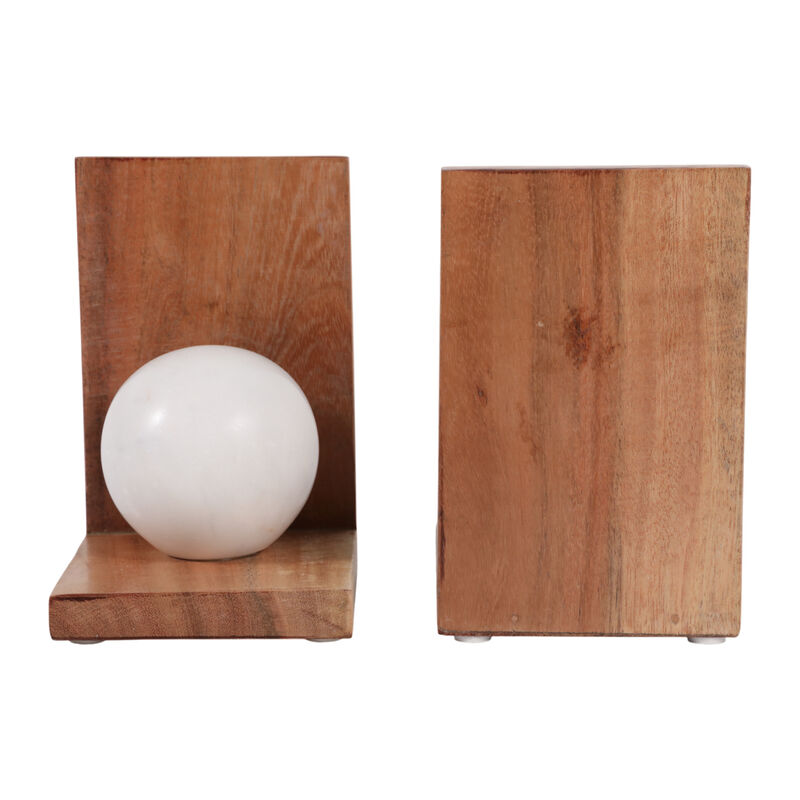 S/2 6" Bookend With Marble Orb image number 3