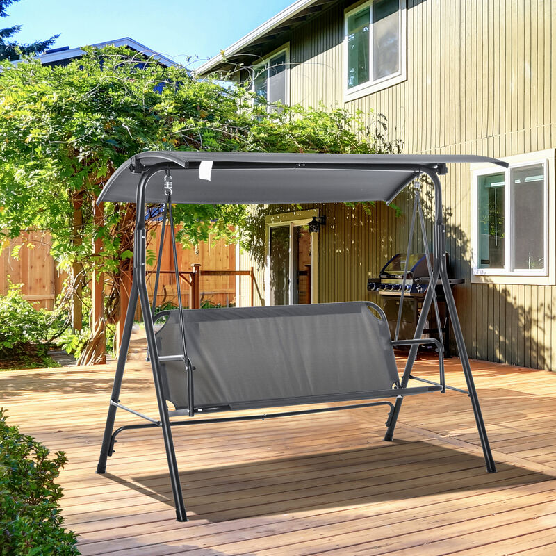 Hivvago 3-Person Outdoor Porch Swing with Stand image number 1