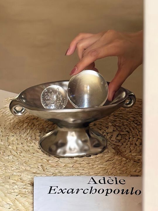 Retro Silver Footed Decorative Tray