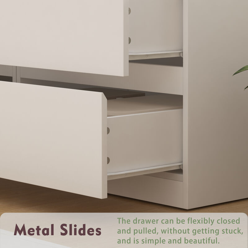 9-Drawer Retractable Dresser Bedroom Storage Organizer with Rotatable Table