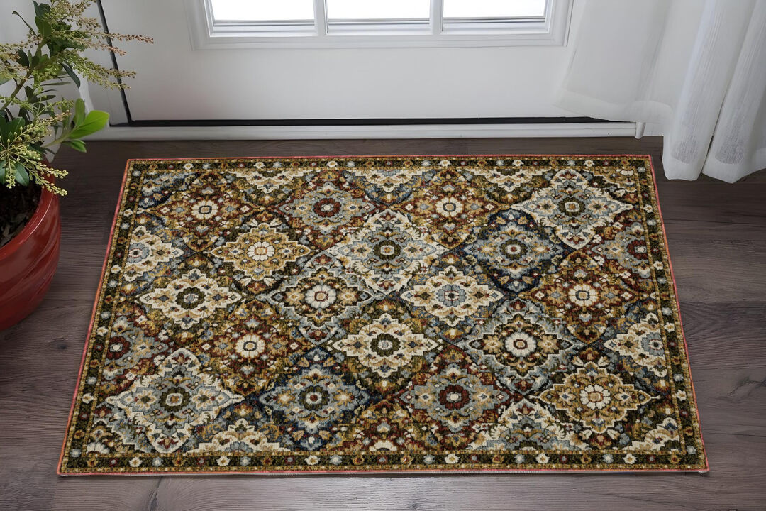 HomeRoots Medallion Area Rug