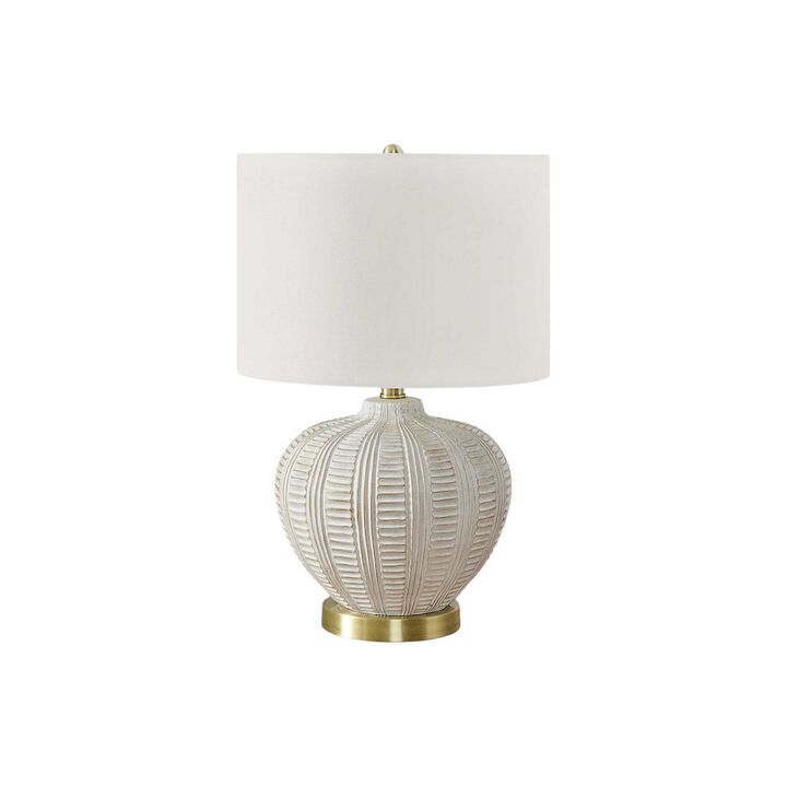 Lighting, 21"H, Table Lamp, Ivory / Cream Shade, Cream Resin, Transitional