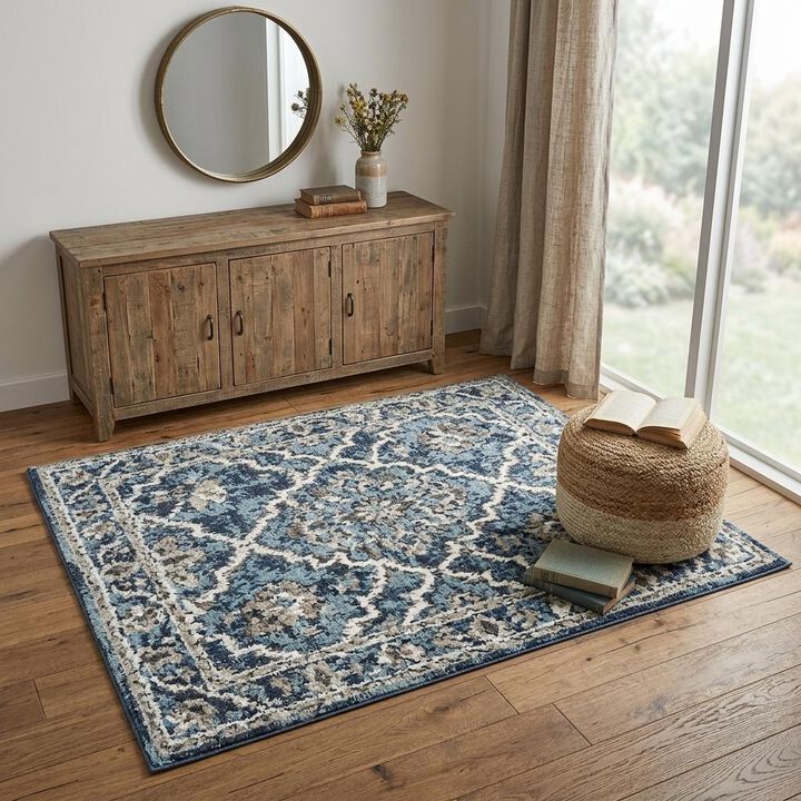 HomeRoots Floral Power Loom Area Rug