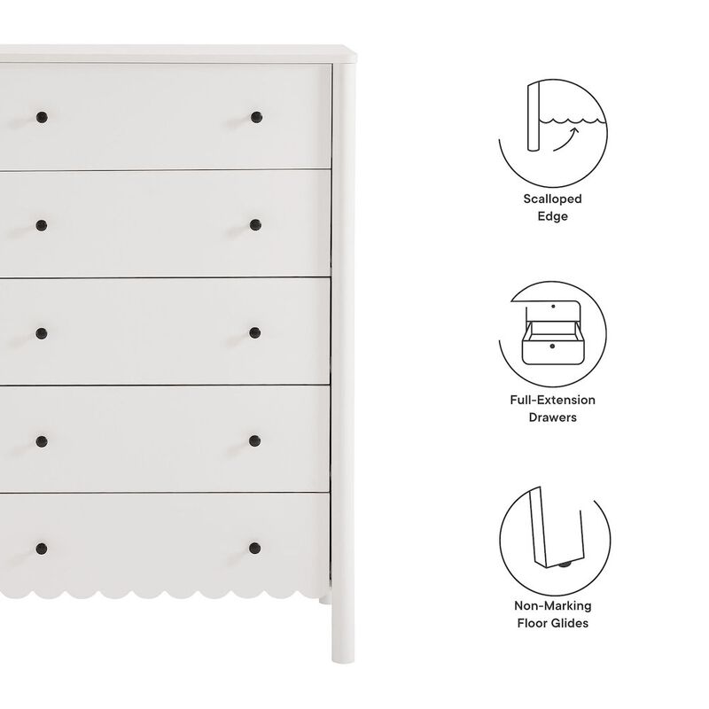Emmeline Scalloped 5-Drawer Chest image number 2