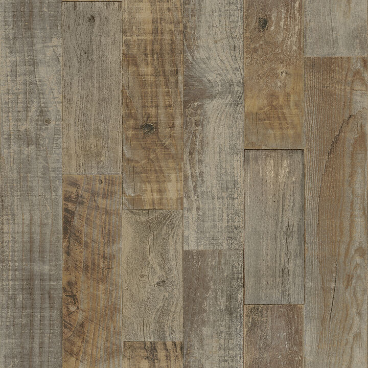 Chebacco Brown Wooden Planks Wallpaper (Set of 2)