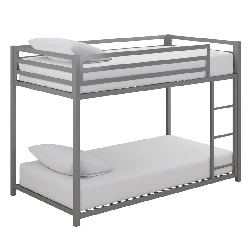 DHP Miles Metal Full/Full Bunk Bed, Silver