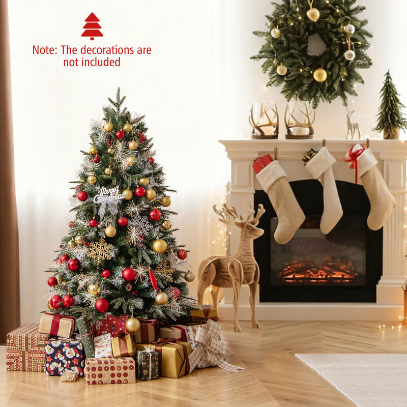 Pre-Lit Christmas Tree with Berries, Artificial Holiday Tree with 8 Lighting Modes image number 5