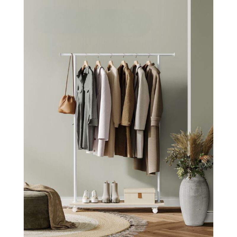 38.8" Wide Clothes Rack with Wheels Adjustable, Rolling Garment Storage Solution