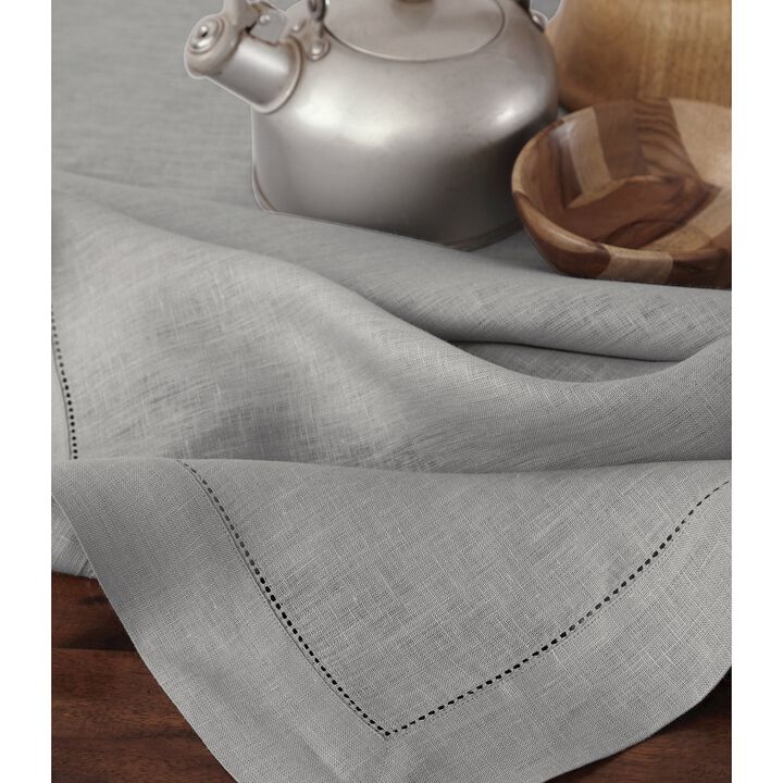 Solino Home 100% Pure Linen Tablecloth - Classic Hemstitch